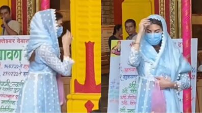 Amidst 200 crores fraud case controversy, Jacqueline Fernandez visits temple at Juhu, see video