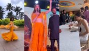 Ananya Panday Enjoying During The Promotions Of Liger In A Gorgeous Orange Ensemble With Co-star Vijay Deverakonda