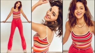 Ananya Panday is quintessential boss babe in multicolored top and dark pink trousers, fans can’t stop crushing