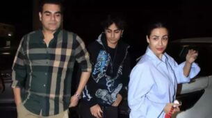 Arbaaz Khan and Malaika Arora get back together to bid  adieu to son Arhaan