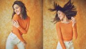 Liger Ahmedabad Promotions: Actress Ananya Panday Looks Cute In Her Orange Tank Top, See Pics