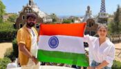 Couple Goals: Nayanthara and Vignesh Shivan pose with National flag in Spain, fans feel proud