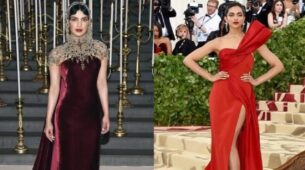 Deepika Padukone and Priyanka Chopra Wow Audience In Ralph Lauren Velvet Ensemble
