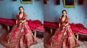 Devoleena Bhattacharjee Looked Bold And Beautiful Dressed In A Desi Look, Wore A Red Lehenga: See Pics