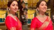 Disha Parmar drops ‘quintessential’ retro vibes in embellished peach pink saree