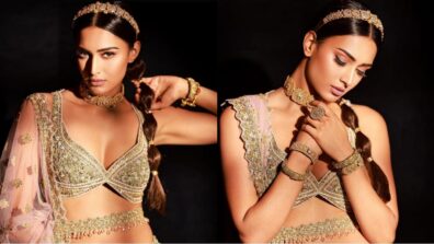 Erica Fernandes is a burning damsel in plunging neckline shimmery ethnic outfit, are you crushing?