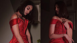 Erica Fernandes is ready for date night in sensuous red shimmery slit outfit, BFF Arjun Bijlani showers love
