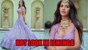 Esha Gupta sets internet on fire with lavender lehenga along with deep-neck blouse, fans sweat seeing her curves