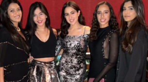 Girls Night Out: Sara Ali Khan prompts elegance in sheer black bodycon dress, poses cosy with her squad