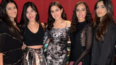 Girls Night Out: Sara Ali Khan prompts elegance in sheer black bodycon dress, poses cosy with her squad