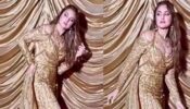 Gold n glow: Sonakshi Sinha shines in embellished long trailed gown, see video