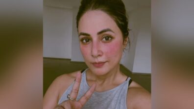 Hina Khan’s cheeks turn pink after intense workout session, check out