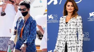 In Italy, The Stunning Penelope Cruz Sporting Dual Denim Look In Short Shorts & Cropped Jacket: See Pics