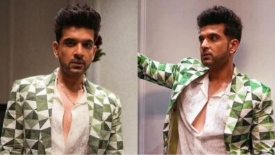 In Pics: Karan Kundrra looks dapper in tropical blazer and white pantsuit