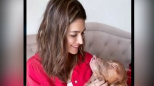 In Pics: Kriti Sanon’s cuddle moment with her pet doggo is the cutest thing to witness