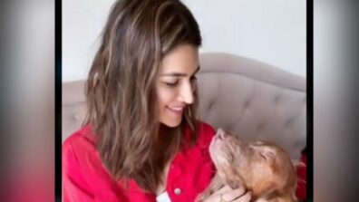 In Pics: Kriti Sanon’s cuddle moment with her pet doggo is the cutest thing to witness