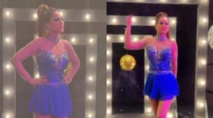 In pics: Nia Sharma looks tempting hot in sequinned blue co-Ord set