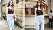 Internet sensation Palak Tiwari is drawing attention with her sass look in black crop top and denim jeans