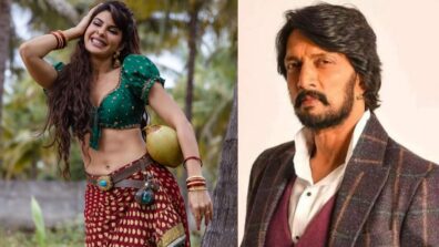 Jacqueline Fernandez looks irresistible in green blouse flaunting curves, thanks superstar Kichcha Sudeep for first Kannada song