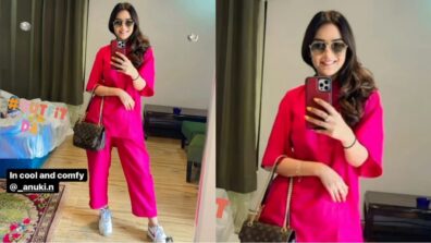 Jasmin Bhasin slays in adorable mirror selfie, looks high-chic in pink co-ord set outfit