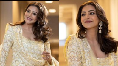 Kajal Aggarwal oozes gorgeous sunflower vibes in yellow salwar kameez and jewellery, we love her smile