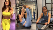 Bigg Boss Babes On Fire: Rubina Dilaik sweats it out in gym in blue sports bra, Nikki Tamboli flaunts abs in yellow