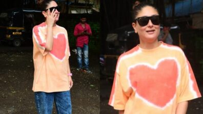 Laal Singh Chaddha Promotions: Kareena Kapoor Khan Spotted In Orange Cotton Tie-Dye Heart T-shirt