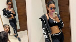 LOL: Nia Sharma tries flaunting curvaceous midriff in mirror selfie, gets photobombed by little kid