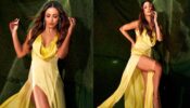 Malaika Arora Looks Smoking Hot In Yellow Thigh High Slit Gown