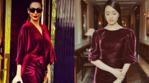Malaika Arora Or Shraddha Kapoor, Who do you think slew in red velvet midi dress better?