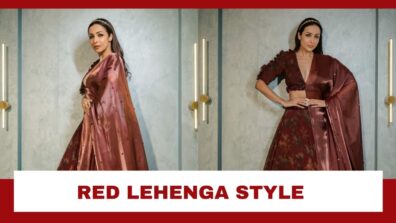 Malaika Arora’s Ravishing Hot Look In Red Floral Lehenga