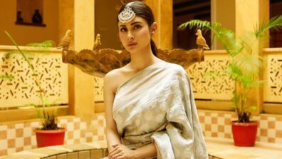 Mouni Roy’s Ethereal Saree Look With Off-shoulder Blouse Will Leave You Astounded