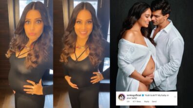 “My baby in your belly” Bipasha Basu Flaunts Her Baby Bump, Karan Singh Grover Comments On It