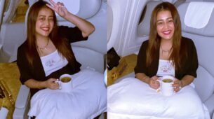 Neha Kakkar Landed In the UK For Her Live Show And Looks Cute Posing In Aircraft