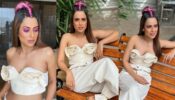 Nia Sharma looks divine in off-shoulder floral white bodycon gown, see pics