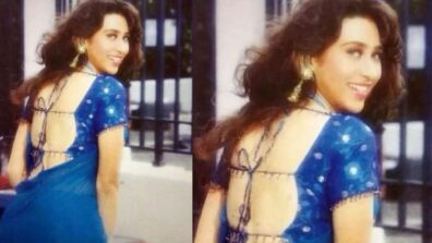 Old Is Gold: Karisma Kapoor rolls back clock, sets internet on fire in blue chiffon saree to win hearts