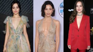 Plunging dresses are a must for the season, for stars from Camila Cabello, Jenna Dewan Tatum to Dakota Johnson