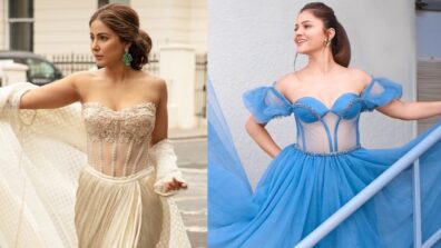 Popular TV Bahus Hina Khan and Rubina Dilaik donning corset gowns