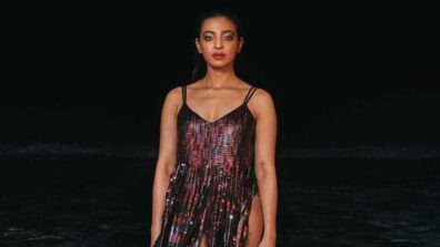 Radhika Apte Poses For Bazaar In Manish Malhotra Designed Multicoloured Sequin Fringe Gown