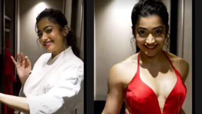 Rashmika Mandanna oozes with oomph in deep-neck red satin gown, fans in love