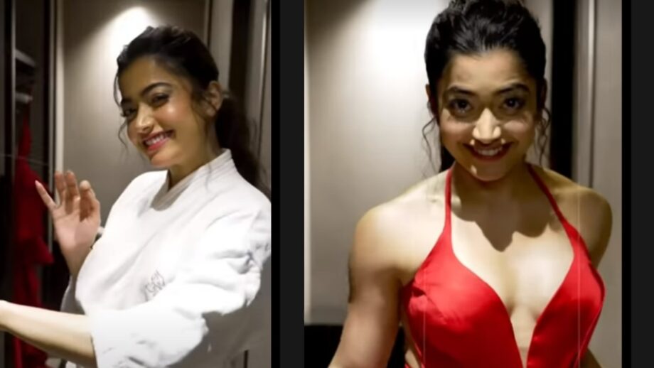 Rashmika Mandanna oozes with oomph in deep-neck red satin gown, fans in love 672216