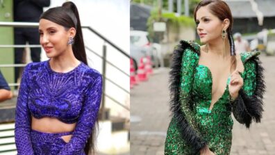 Rubina Dilaik Or Nora Fatehi: Which Diva Rocks The Sequin Party Wear Gown Look Perfectly?