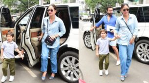 Saif Ali Khan With Wifey Kareena Kapoor Khan, And Elder Son Taimur Ali Khan, All dressed In Shades Of blue for Sunday lunch: See Pics