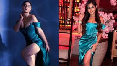 Same Pinch: Rashami Desai And Jannat Zubair Stun In Blue Off-Shoulder Satin Corset Mini Dress, See Pics