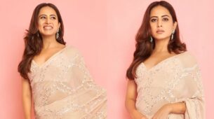 Sargun Mehta Looked Stunning In Little Embellished Baby-Pink Saree: See Pics
