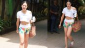 “Sassy Queen” Sara Ali Khan Sizzles The Sportswear In Multicoloured Shorts And Bag With White Crop Top
