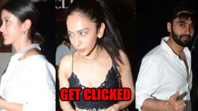 Shanaya Kapoor, Jackky Bhagnani and Rakul Preet Singh spotted at a restaurant in the city, check photos