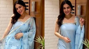 Shraddha Arya poses like happy, glowing diva in sky-blue ethnic outfit, see beautiful snaps