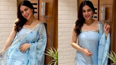 Shraddha Arya poses like happy, glowing diva in sky-blue ethnic outfit, see beautiful snaps