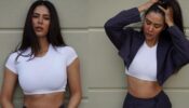 Sonam Bajwa Looks Mesmerizing In Her White Crop Top With Blue Skirt And A Jacket